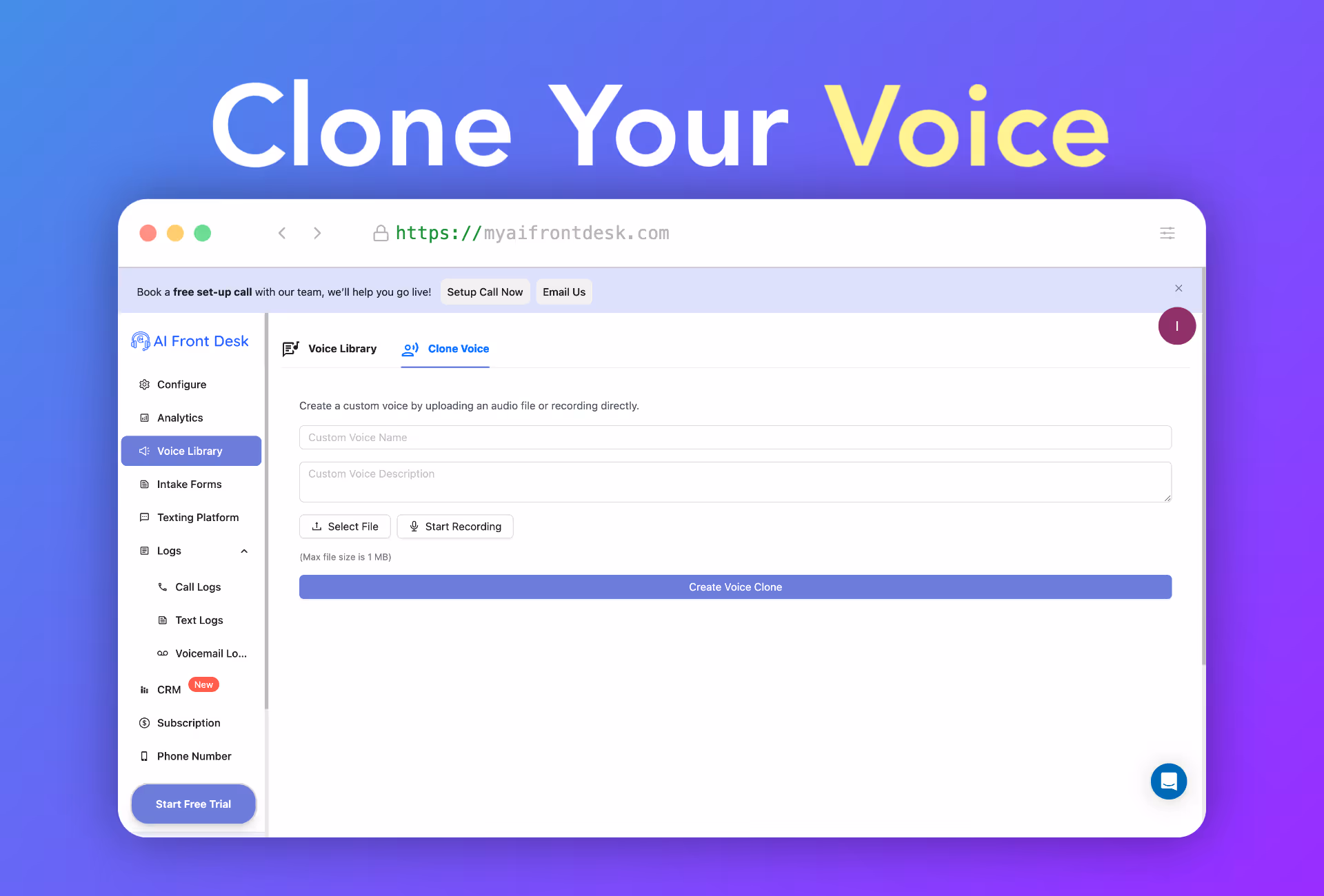 Clone Your Own Voice