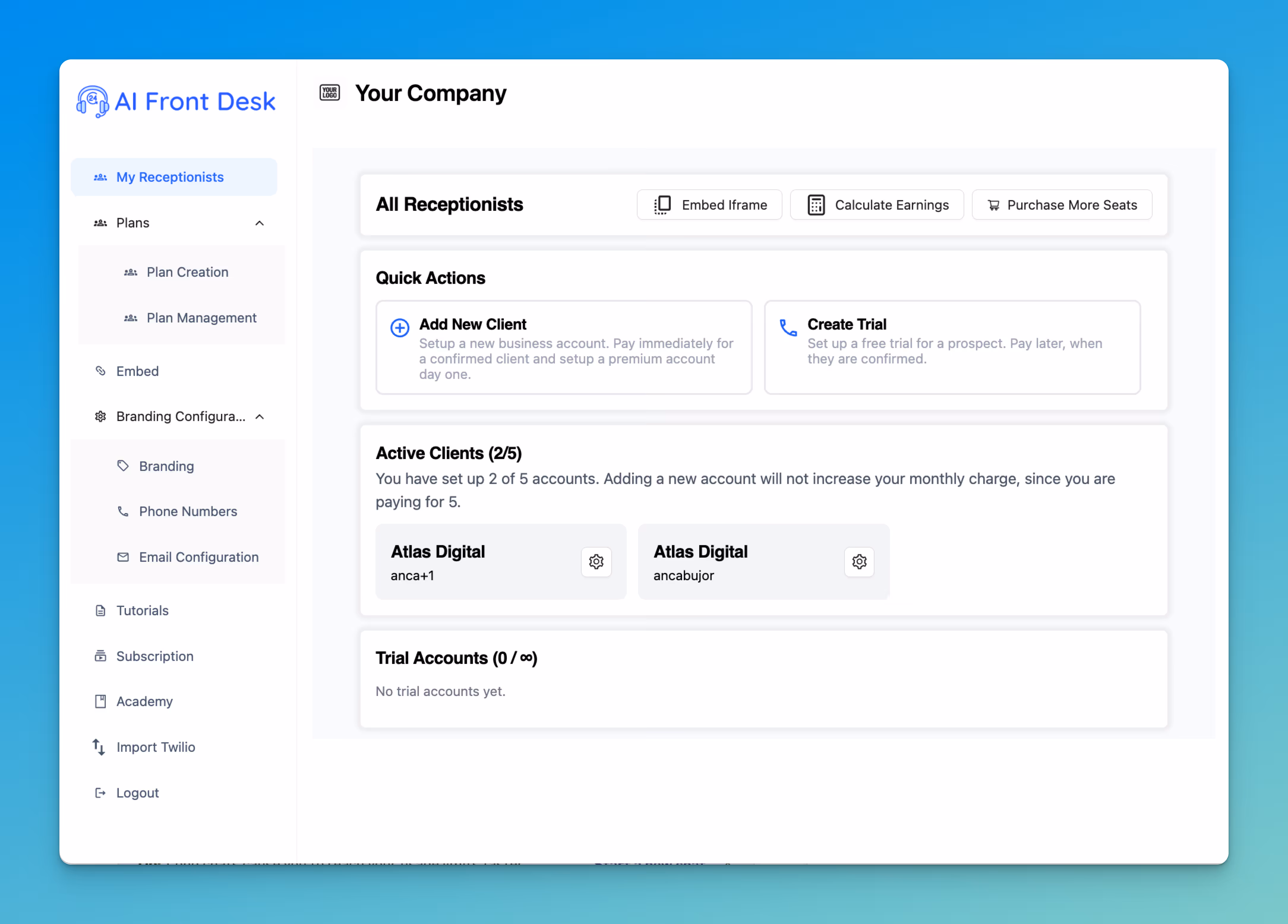 Advanced reseller portal preview